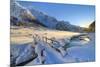 Pristine snow in winter in Rezzalo valley, Sondrio district, Valtellina, Lombardy, Italy.-ClickAlps-Mounted Photographic Print