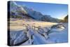 Pristine snow in winter in Rezzalo valley, Sondrio district, Valtellina, Lombardy, Italy.-ClickAlps-Stretched Canvas