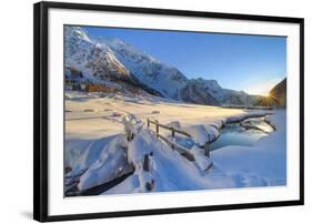 Pristine snow in winter in Rezzalo valley, Sondrio district, Valtellina, Lombardy, Italy.-ClickAlps-Framed Photographic Print