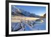 Pristine snow in winter in Rezzalo valley, Sondrio district, Valtellina, Lombardy, Italy.-ClickAlps-Framed Photographic Print