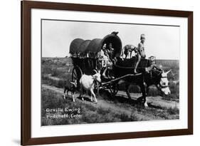 Pritchett, Colorado - Orville Ewing; Covered Wagon Scene-Lantern Press-Framed Premium Giclee Print