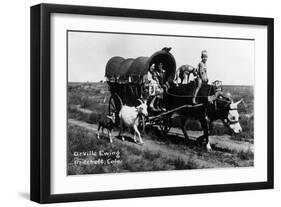 Pritchett, Colorado - Orville Ewing; Covered Wagon Scene-Lantern Press-Framed Art Print