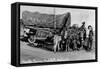 Pritchett, Colorado, View of Orville Ewing with his The Old West Still Lives Wagon-Lantern Press-Framed Stretched Canvas