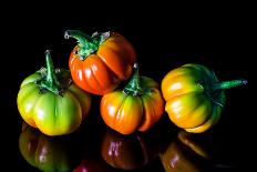 Colorful Eggplant Vegetable on Black Background-pritsadee-Framed Stretched Canvas