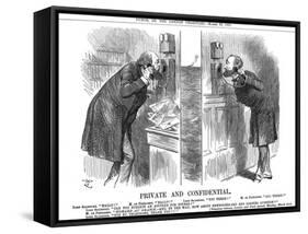 Private and Confidential, Opening of the Anglo-French Telephone Line, 1891-John Tenniel-Framed Stretched Canvas