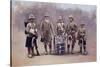 Private, Drummers, Piper and Bugler of the Black Watch During the Second Boer War-Louis Creswicke-Stretched Canvas