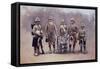 Private, Drummers, Piper and Bugler of the Black Watch During the Second Boer War-Louis Creswicke-Framed Stretched Canvas