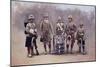 Private, Drummers, Piper and Bugler of the Black Watch During the Second Boer War-Louis Creswicke-Mounted Giclee Print