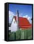 Private House with Red Corrugated Roof and Green Fence, Stanley, Capital of the Falkland Islands-Renner Geoff-Framed Stretched Canvas