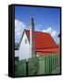 Private House with Red Corrugated Roof and Green Fence, Stanley, Capital of the Falkland Islands-Renner Geoff-Framed Stretched Canvas