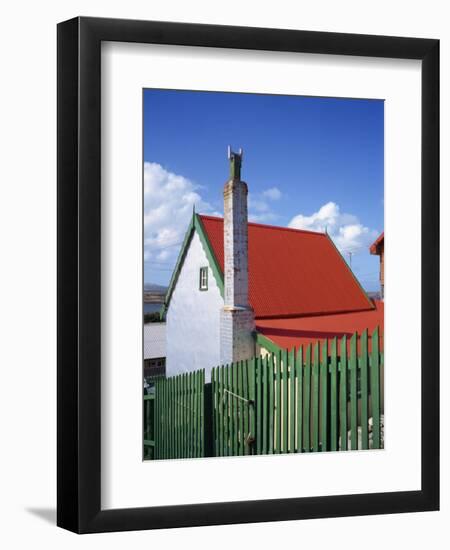 Private House with Red Corrugated Roof and Green Fence, Stanley, Capital of the Falkland Islands-Renner Geoff-Framed Photographic Print