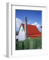 Private House with Red Corrugated Roof and Green Fence, Stanley, Capital of the Falkland Islands-Renner Geoff-Framed Photographic Print