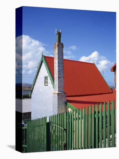 Private House with Red Corrugated Roof and Green Fence, Stanley, Capital of the Falkland Islands-Renner Geoff-Stretched Canvas