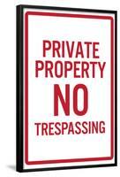 Private Property No Trespassing Sign Poster-null-Framed Poster