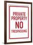 Private Property No TrespassingPoster-null-Framed Art Print