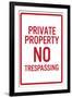 Private Property No TrespassingPoster-null-Framed Art Print