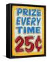 Prize Every Time Distressed-Retroplanet-Framed Stretched Canvas