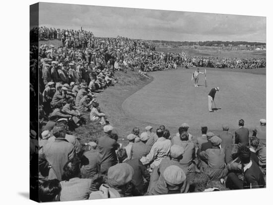 Pro. Golfer Ben Hogan Putting During the British Open-Carl Mydans-Stretched Canvas