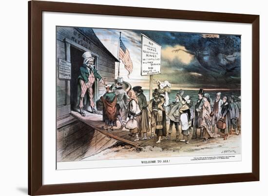 Pro-Immigration Cartoon-Joseph Keppler-Framed Giclee Print