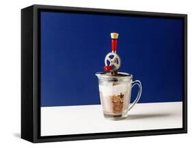 Processed Food. Vintage Beater with Cereals and Yogurt-Marina Ortega-Framed Stretched Canvas