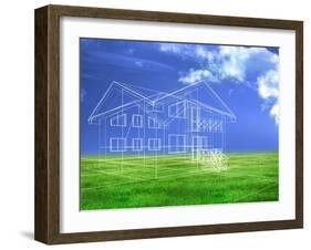 Processed Model of the Building-bioraven-Framed Art Print