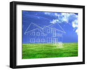 Processed Model of the Building-bioraven-Framed Art Print