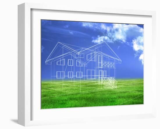 Processed Model of the Building-bioraven-Framed Art Print