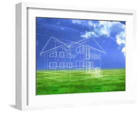 Processed Model of the Building-bioraven-Framed Art Print