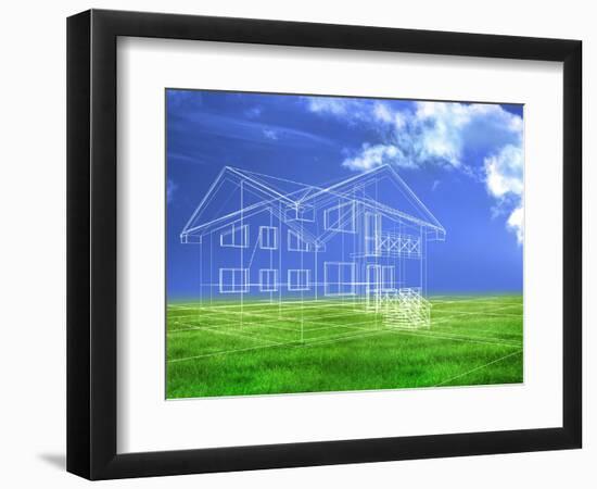 Processed Model of the Building-bioraven-Framed Art Print