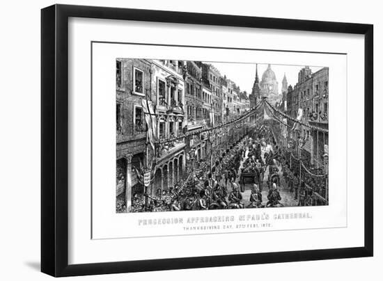 Procession Approaching St Paul's Cathedral, Thanksgiving Day, 27 February, 1872-null-Framed Premium Giclee Print