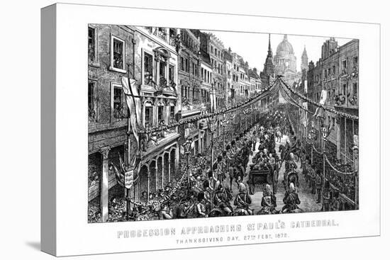 Procession Approaching St Paul's Cathedral, Thanksgiving Day, 27 February, 1872-null-Stretched Canvas