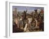 Procession des croisés conduits par Pierre l'Ermite et Godefroy de Bouillon autour de Jerusalem,-Jean Victor Schnetz-Framed Giclee Print