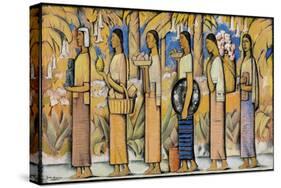 Procession (Gouache and Ink on Paper)-Alfredo Ramos Martinez-Stretched Canvas