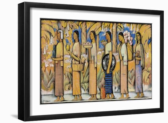 Procession (Gouache and Ink on Paper)-Alfredo Ramos Martinez-Framed Giclee Print