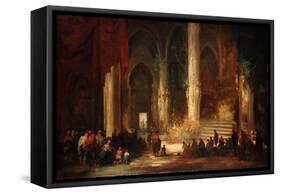 Procession in a Cathedral, C.1860-Eugenio Lucas velazquez-Framed Stretched Canvas