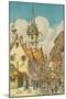 Procession in Alsace-null-Mounted Art Print