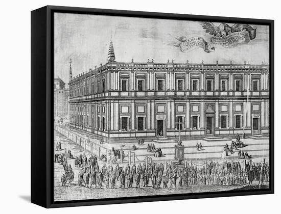 Procession in Seville in Front of Commerce Building, 1507, Spain, 16th Century-null-Framed Stretched Canvas