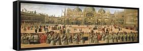 Procession in St. Mark's Square, 1496-Gentile Bellini-Framed Stretched Canvas