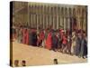 Procession in St. Mark's Square, Detail of Musicians, 1496-Gentile Bellini-Stretched Canvas