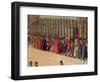 Procession in St. Mark's Square, Detail of Musicians, 1496-Gentile Bellini-Framed Giclee Print
