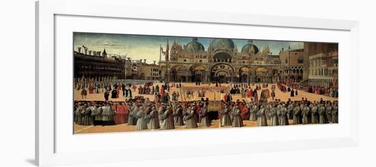 Procession in St. Mark's Square-Gentile Bellini-Framed Premium Giclee Print