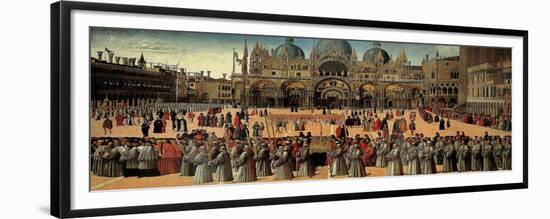 Procession in St. Mark's Square-Gentile Bellini-Framed Premium Giclee Print