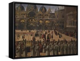 Procession in St Mark's Square-Gentile Bellini-Framed Stretched Canvas