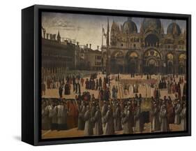 Procession in St Mark's Square-Gentile Bellini-Framed Stretched Canvas