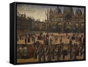 Procession in St Mark's Square-Gentile Bellini-Framed Stretched Canvas