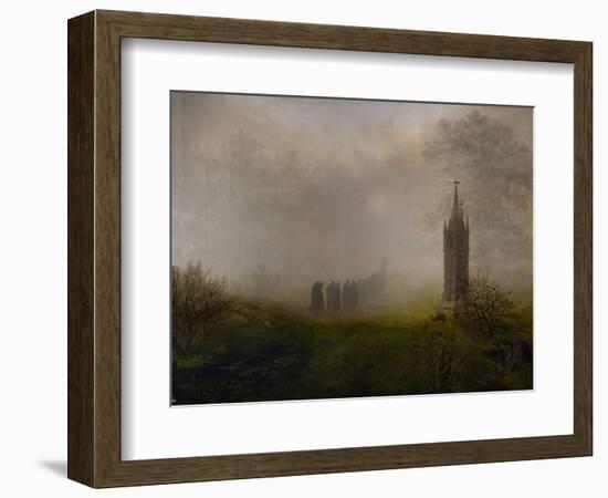 Procession in the fog-Ernst Ferdinand Oehme-Framed Giclee Print