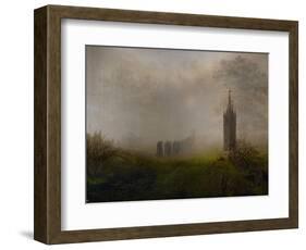 Procession in the fog-Ernst Ferdinand Oehme-Framed Giclee Print