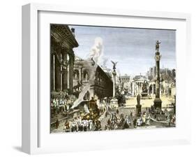 Procession in the Forum Romanum, Ancient Rome-null-Framed Giclee Print