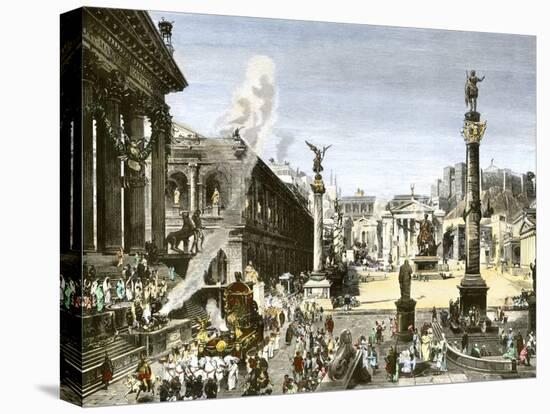 Procession in the Forum Romanum, Ancient Rome-null-Stretched Canvas