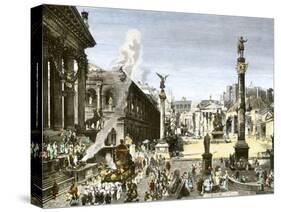 Procession in the Forum Romanum, Ancient Rome-null-Stretched Canvas